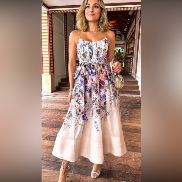 Zimmermann Tama Corset Midi Dress - Picture 1 of 9